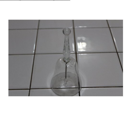 Etched Clear Crystal Glass Dinner Bell Princess House Heritage 6” Tall Vintage - Picture 1 of 7